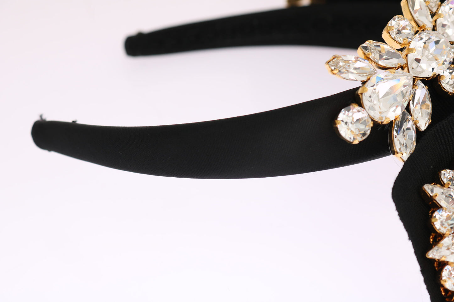Elegant Black Crystal Headband Diadem