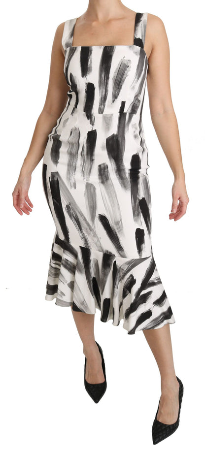 Chic Monochrome Sheath Midi Dress