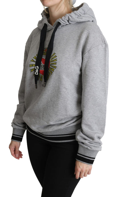 Gray Printed Hooded Exclusive Logo Sweater