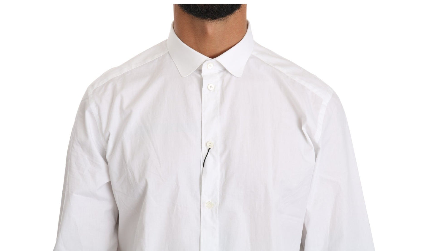 Elegant White Cotton Gold Fit Shirt