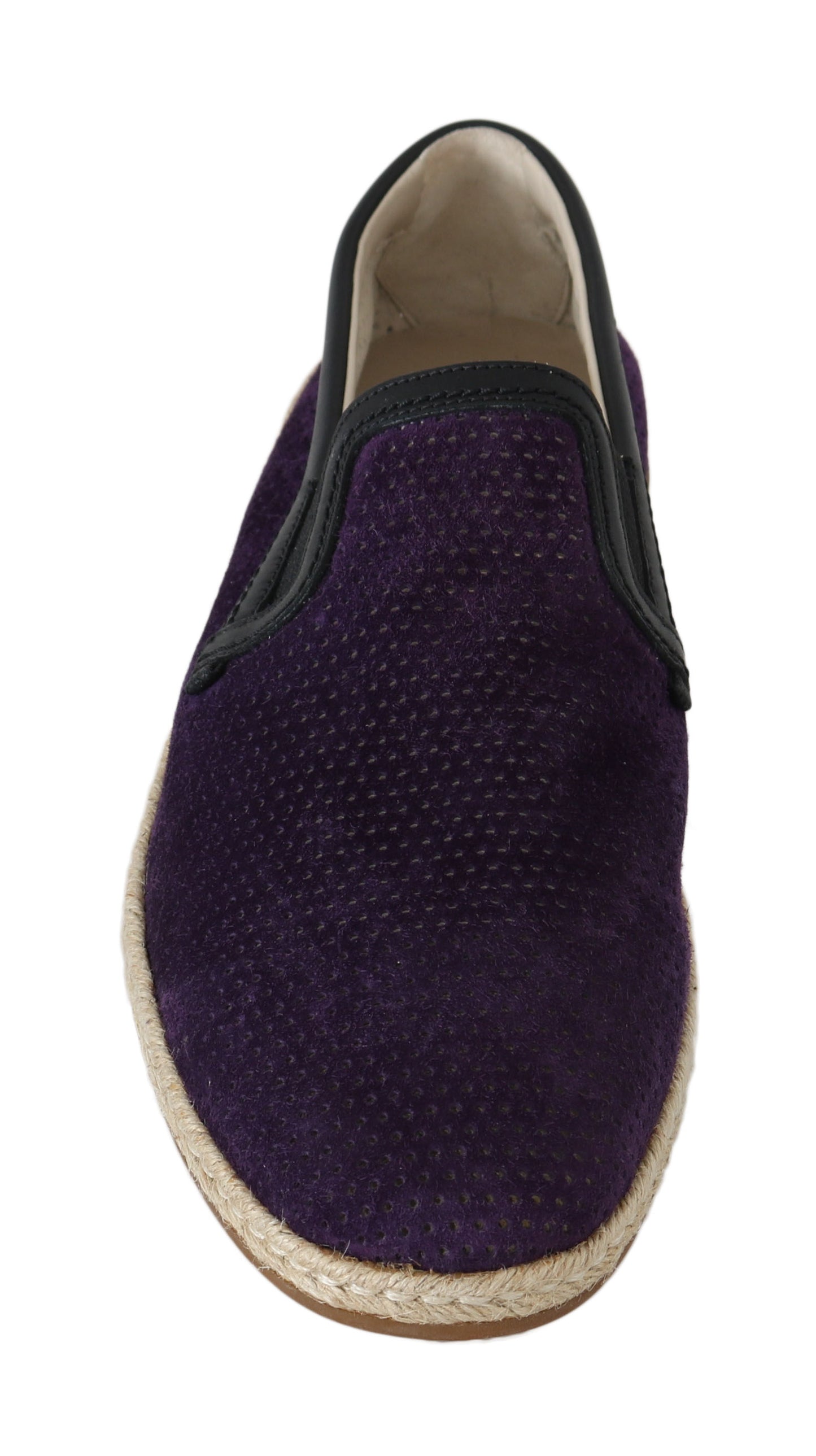 Purple Suede Perforated Loafers