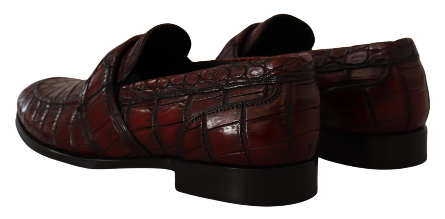 Exotic Croc Leather Bordeaux Loafers