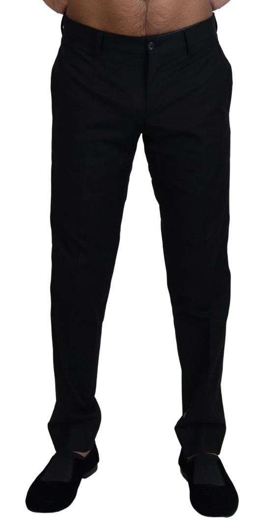 Elegant Black Cotton Trousers