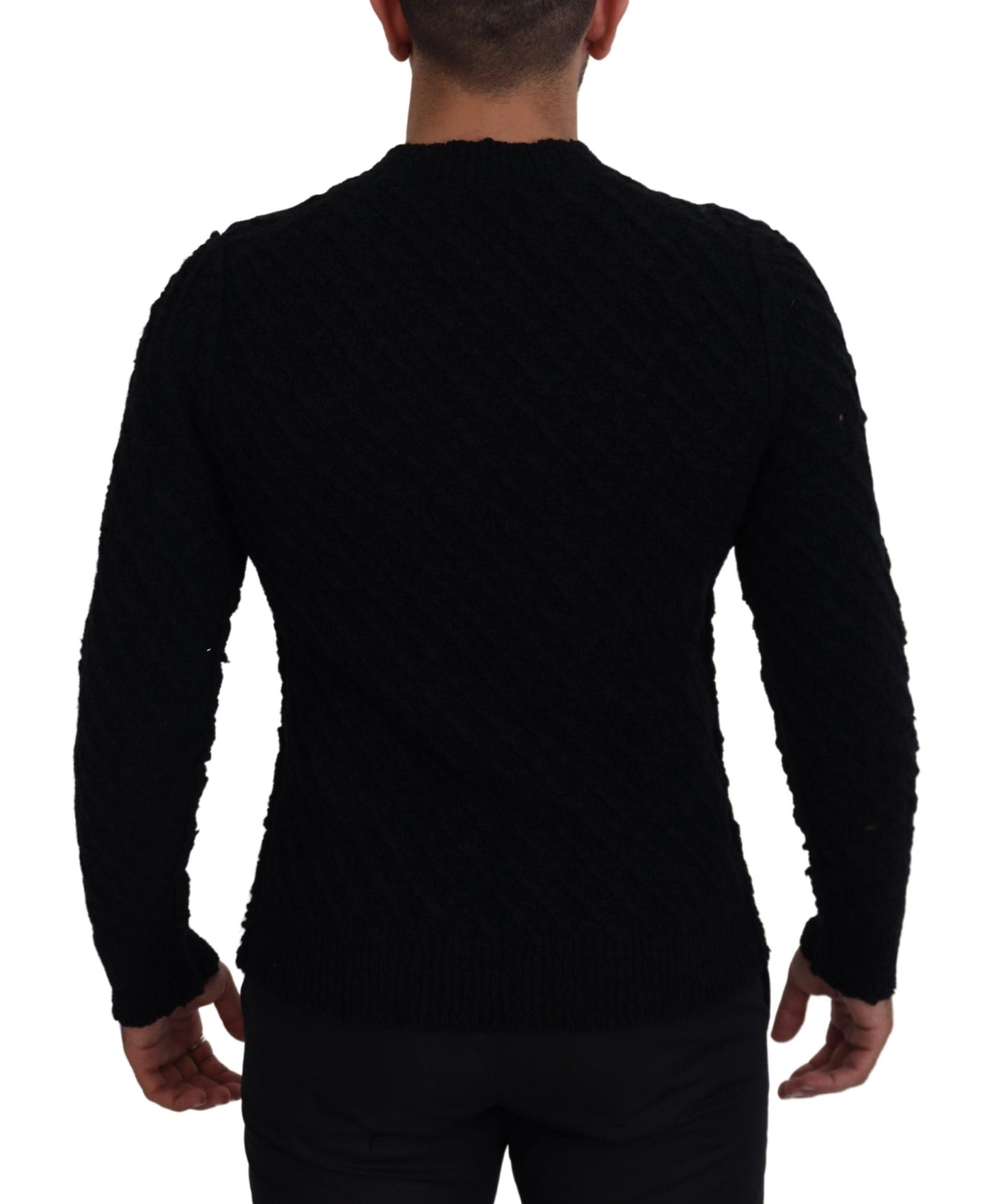 Elegant Black Wool-Blend V-Neck Sweater