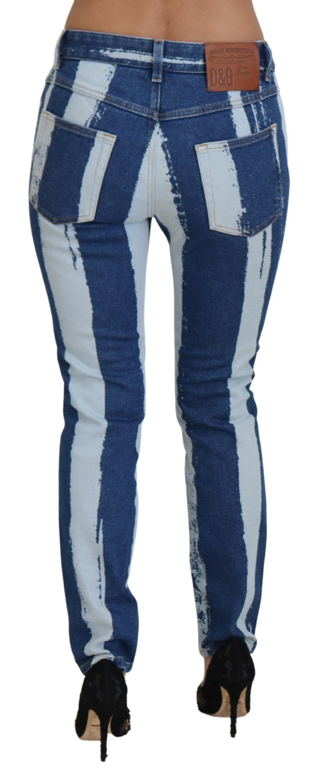 Sleek Striped Slim Fit Italian Jeans