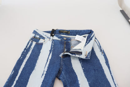 Sleek Striped Slim Fit Italian Jeans