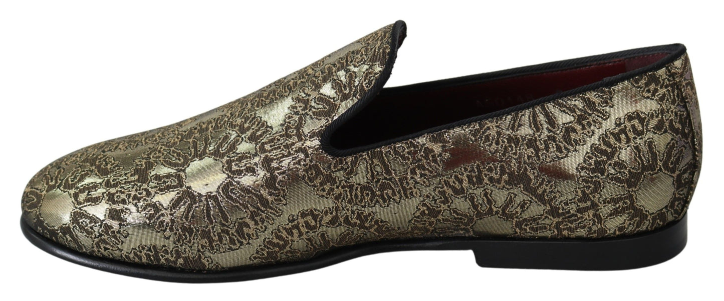Gold Bordeaux Loafers Slides Dress Shoes