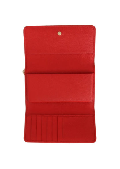 Red VON Leather Crystal Carretto POM POM Bag