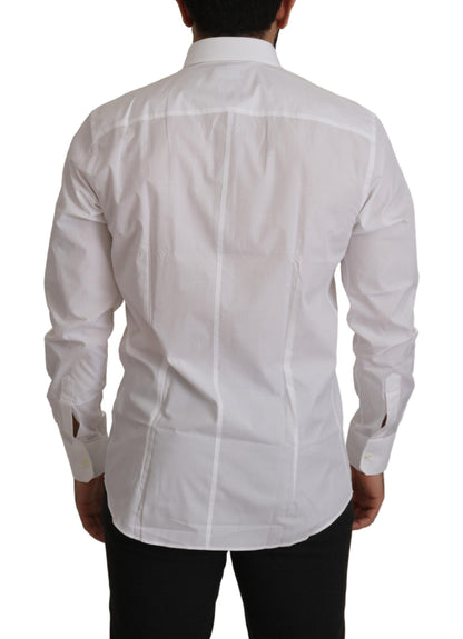 Elegant Slim Fit White Martini Dress Shirt
