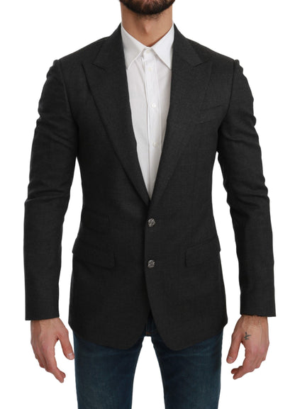 Gray NAPOLI Slim Fit Jacket Wool Blazer
