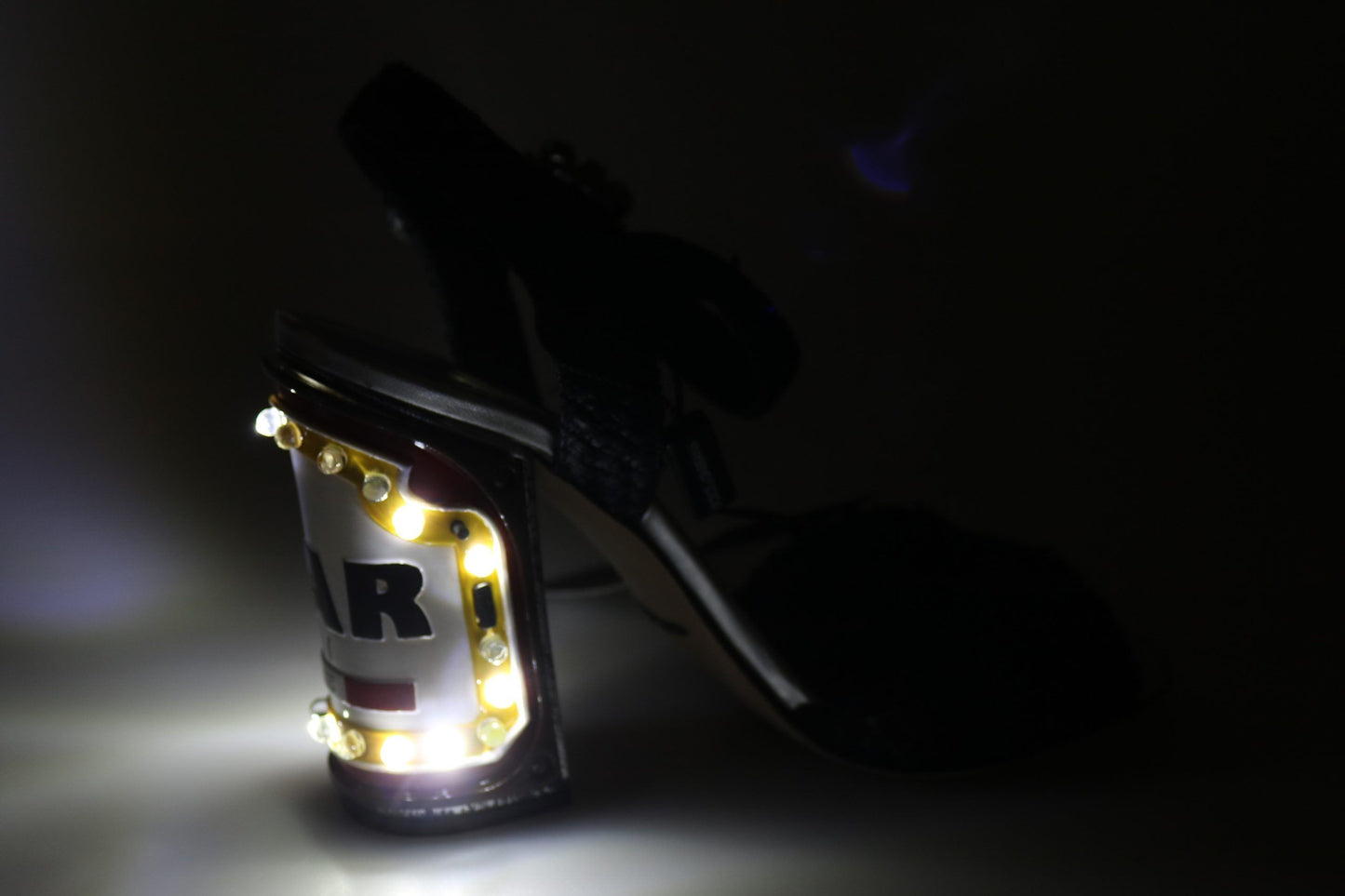 Black Crystals LED LIGHTS Sandals Shoes