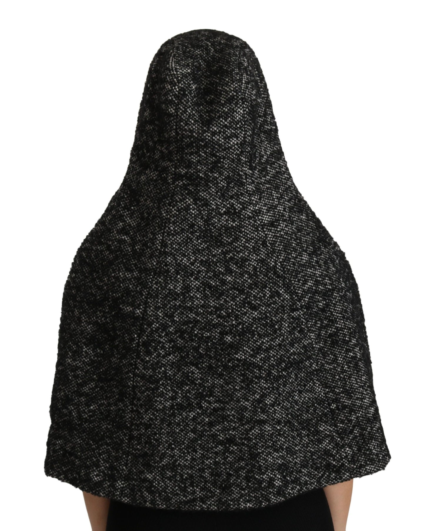 Elegant Gray Wool Hooded Scarf by Iconic Italian Label