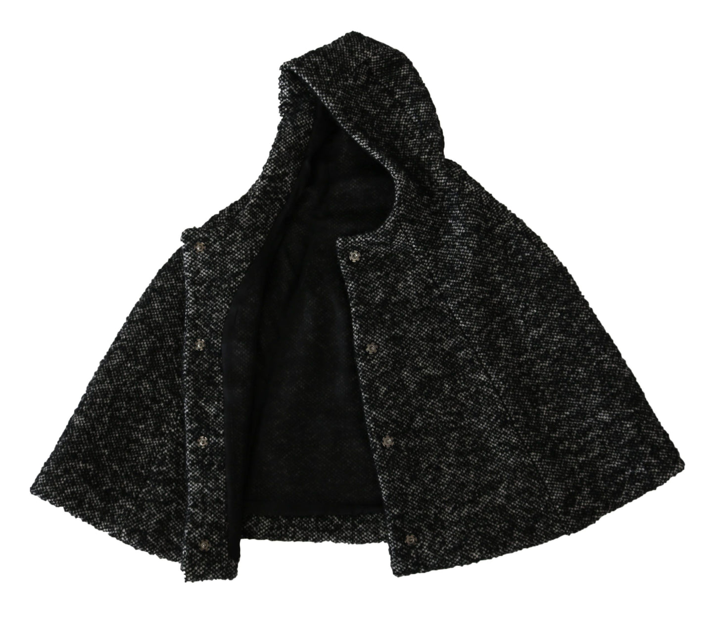 Elegant Gray Wool Hooded Scarf by Iconic Italian Label