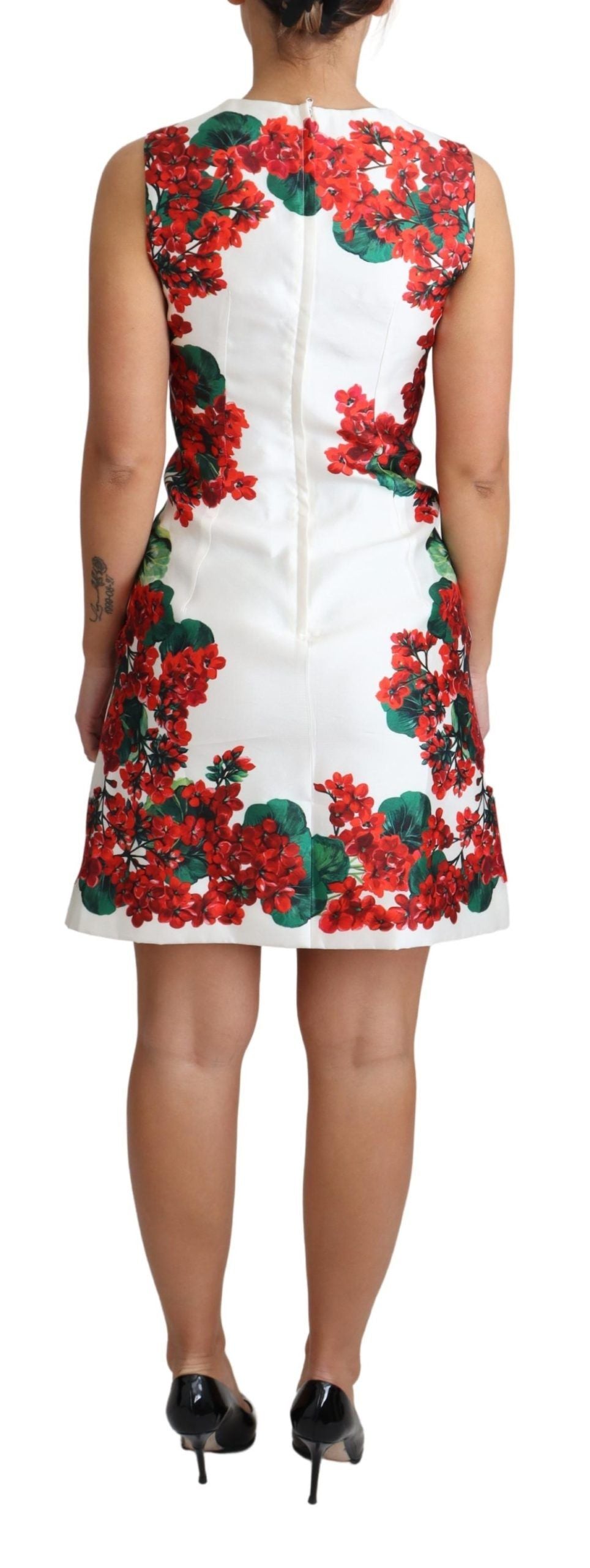 Sleek Portofino Motif Silk Mini Dress