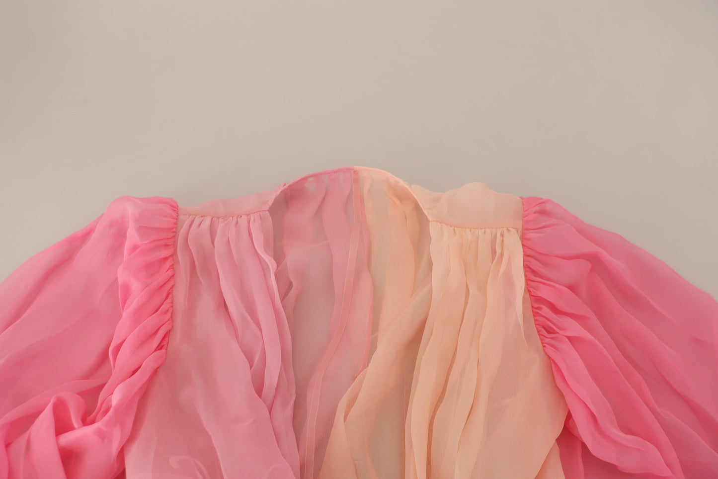 Silk V-Neckline Wrap Blouse in Pink