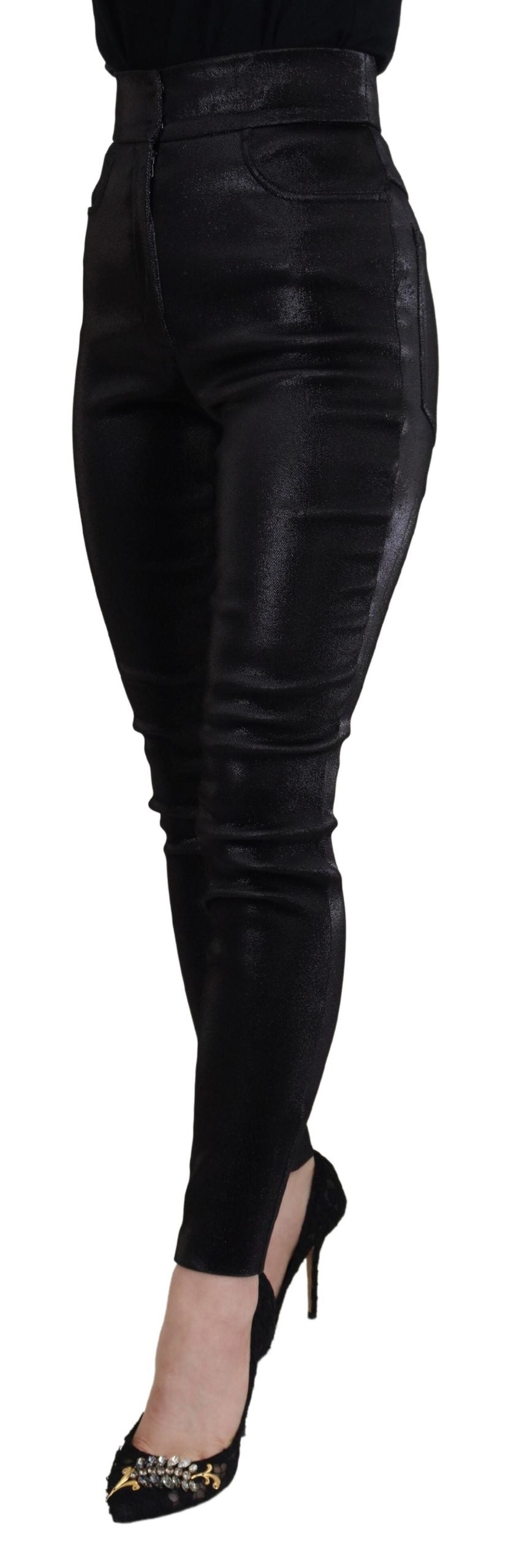 Elegant Black Denim Pants - Tailored Fit