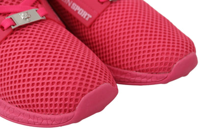 Fuxia Beetroot Polyester Runner Becky Sneakers Shoes