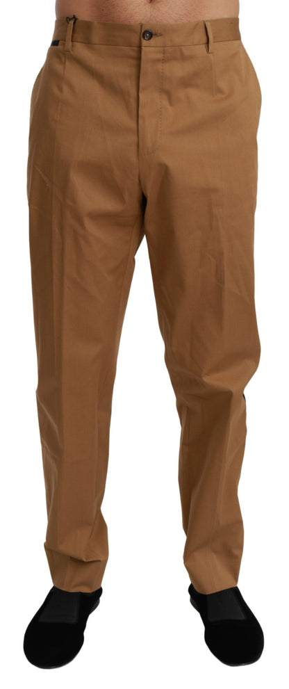 Elegant Slim Fit Brown Casual Pants