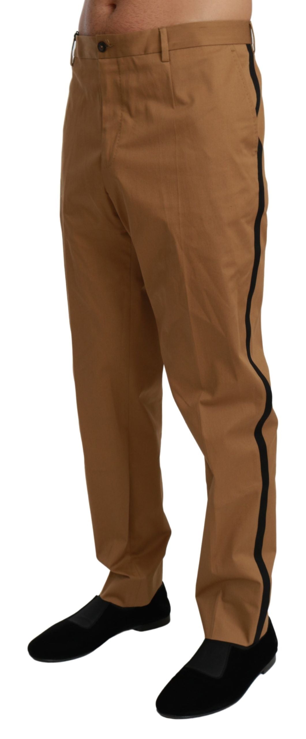 Elegant Slim Fit Brown Casual Pants