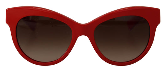 Elegant Red Mosaico Cat-Eye Sunglasses