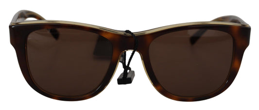 Chic Unisex Brown Acetate Sunglasses