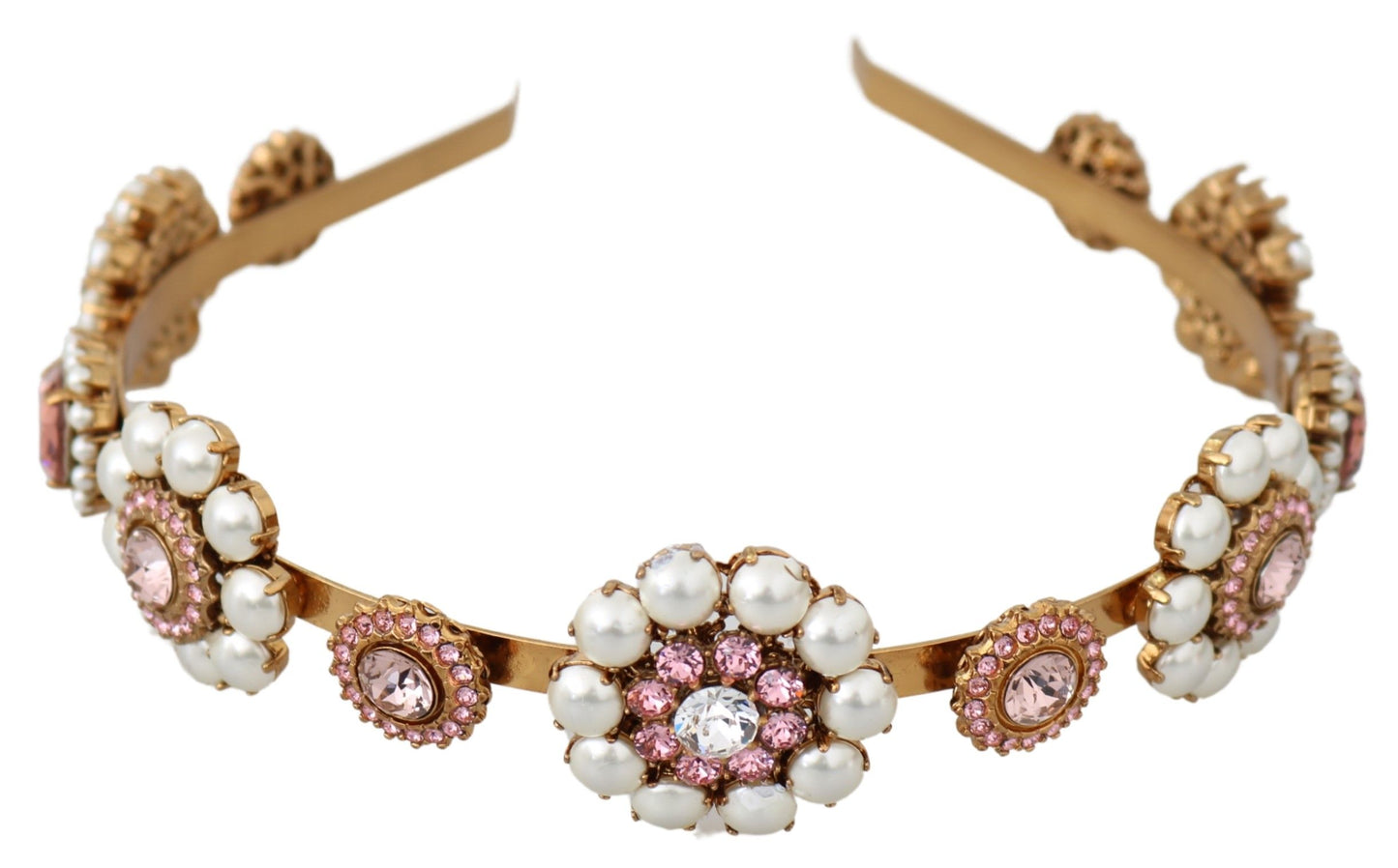 Elegant Crystal Pearl Diadem Headpiece