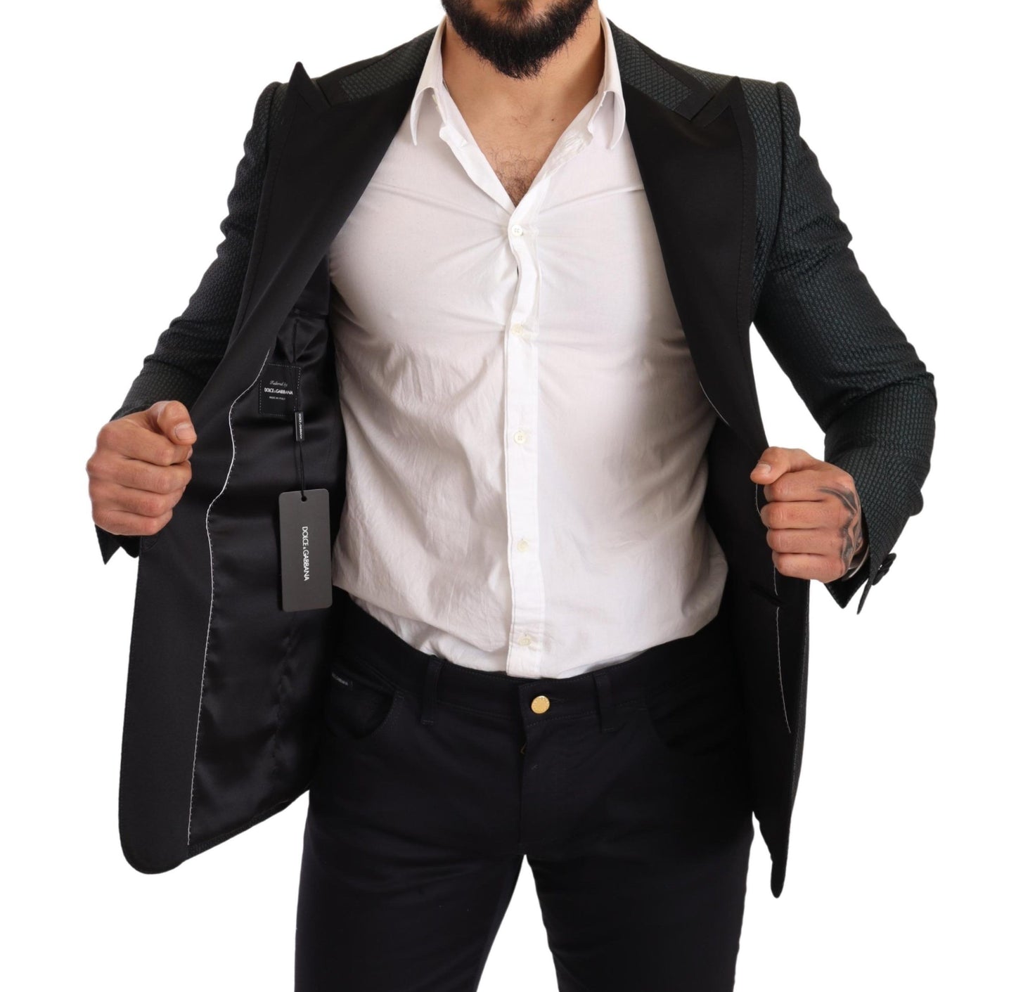 Elegant Patterned Slim Fit Blazer Jacket