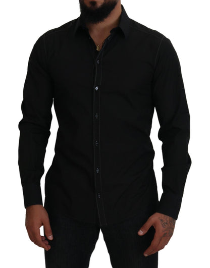 Elegant Black Formal Cotton Shirt