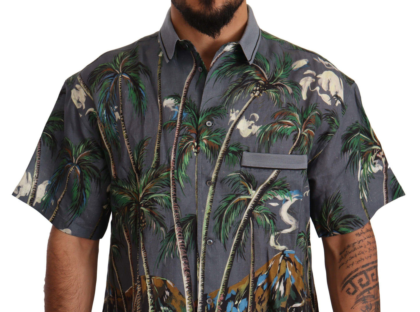 Tropical Elegance Linen Silk Men's Shirt