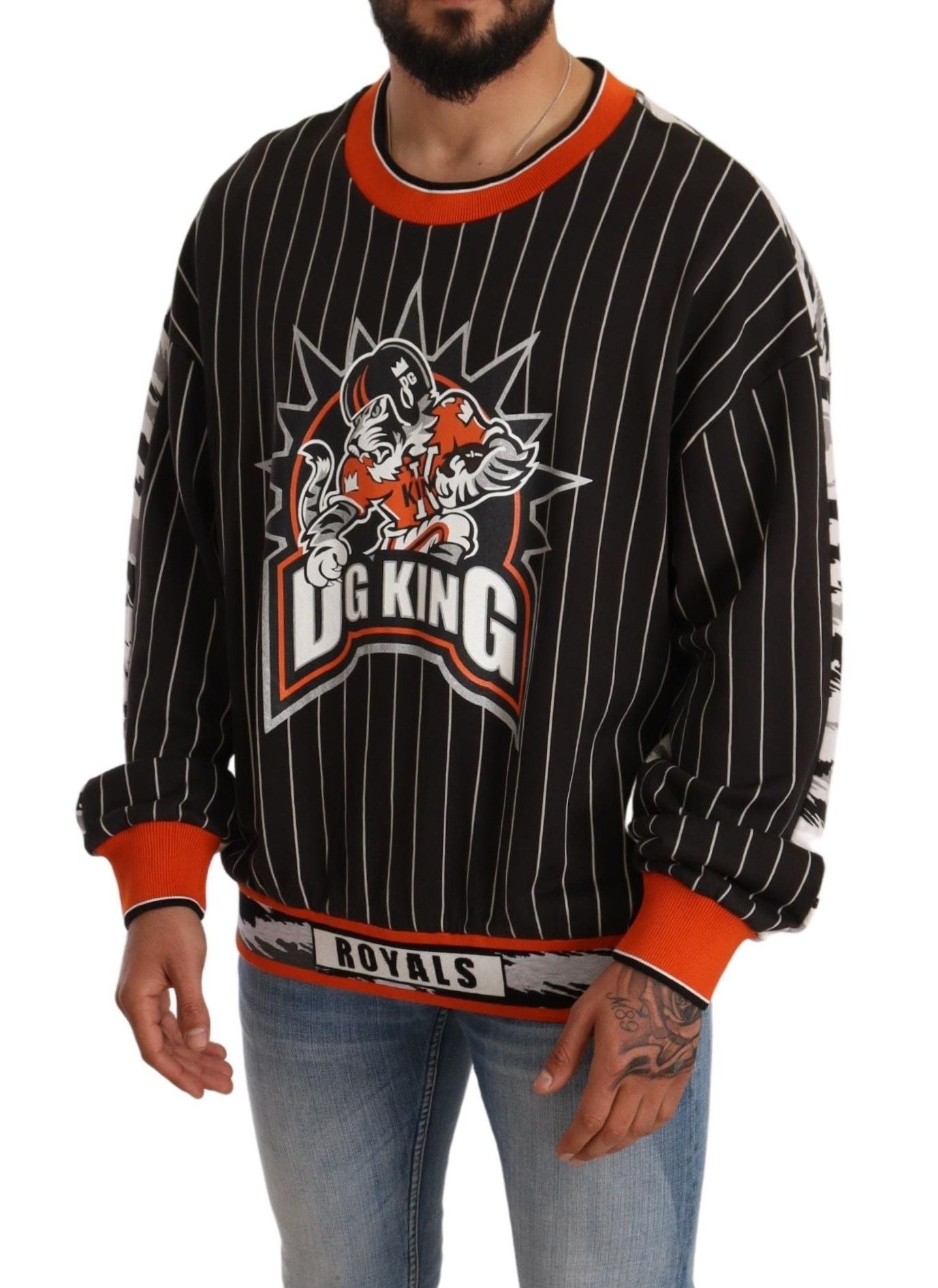 Black Multicolor DG King Print Sweater