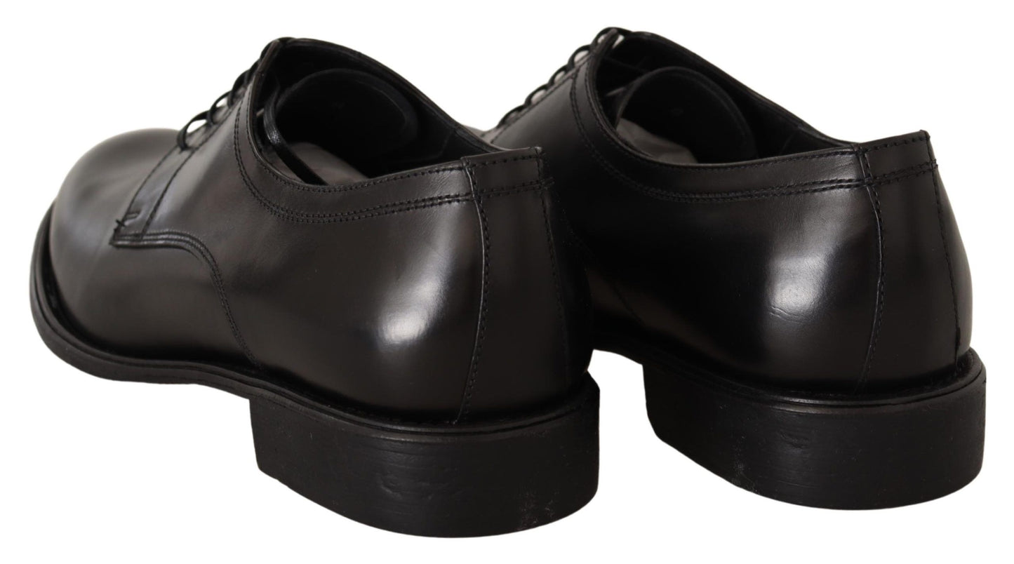 Elegant Black Leather Formal Derby Shoes