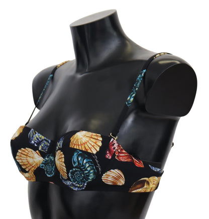 Chic Seashell-Print Bikini Top