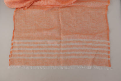 Elegant Orange Linen Shawl Wrap Scarf