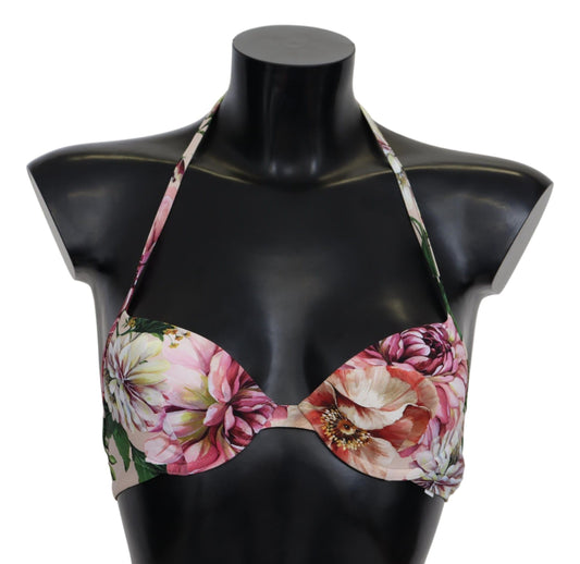 Floral Elegance Elastic Bikini Top