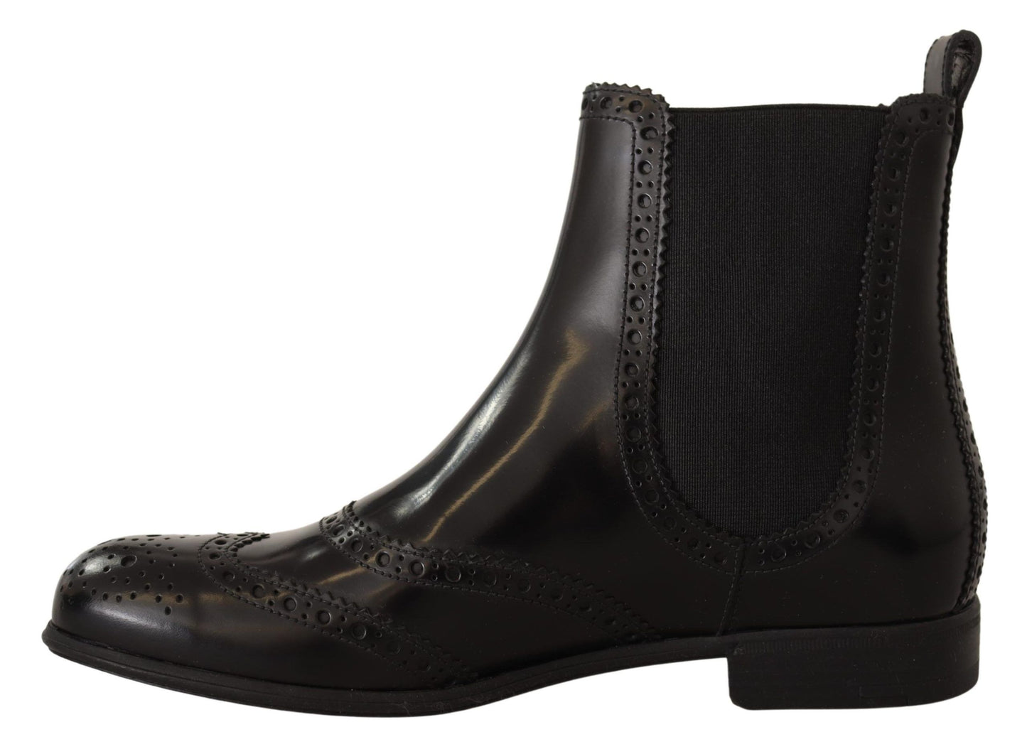 Elegant Black Ankle Wingtip Oxford Boots