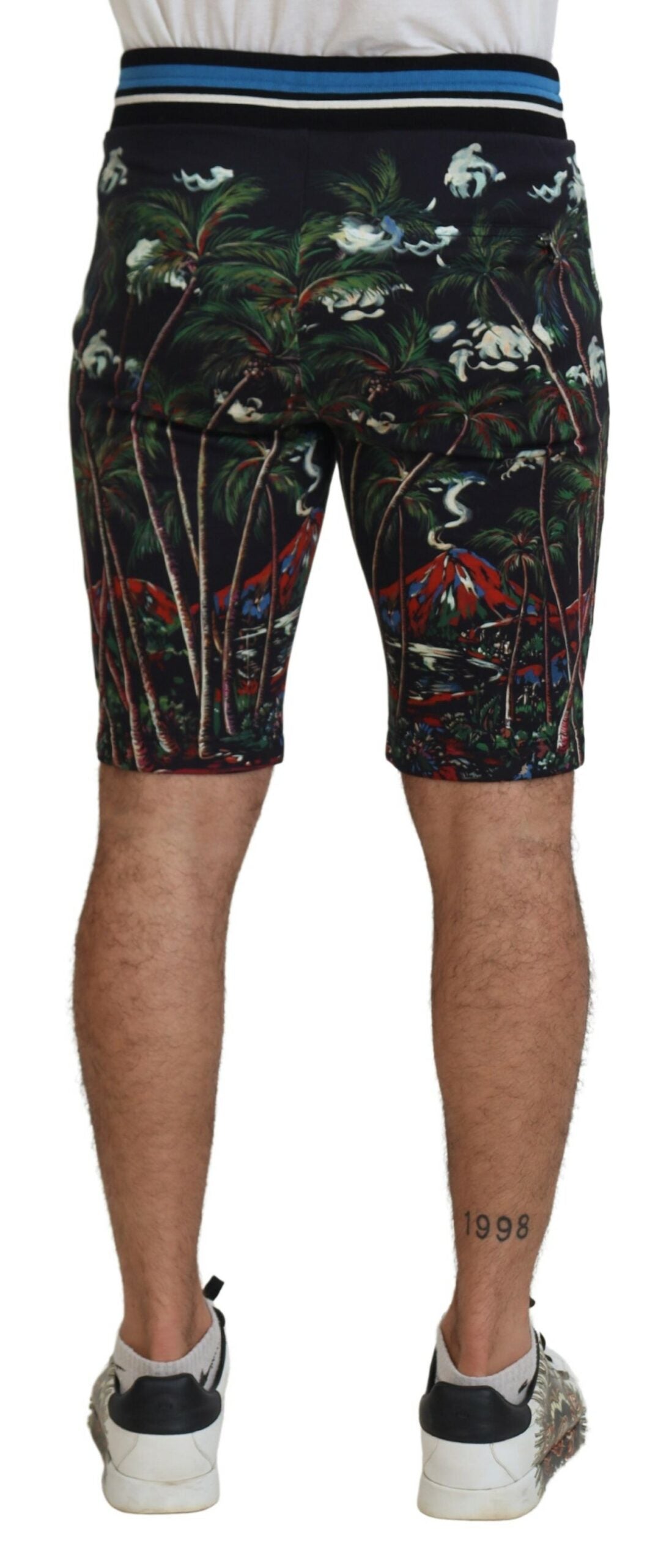 Volcano Print Casual Knee-Length Shorts