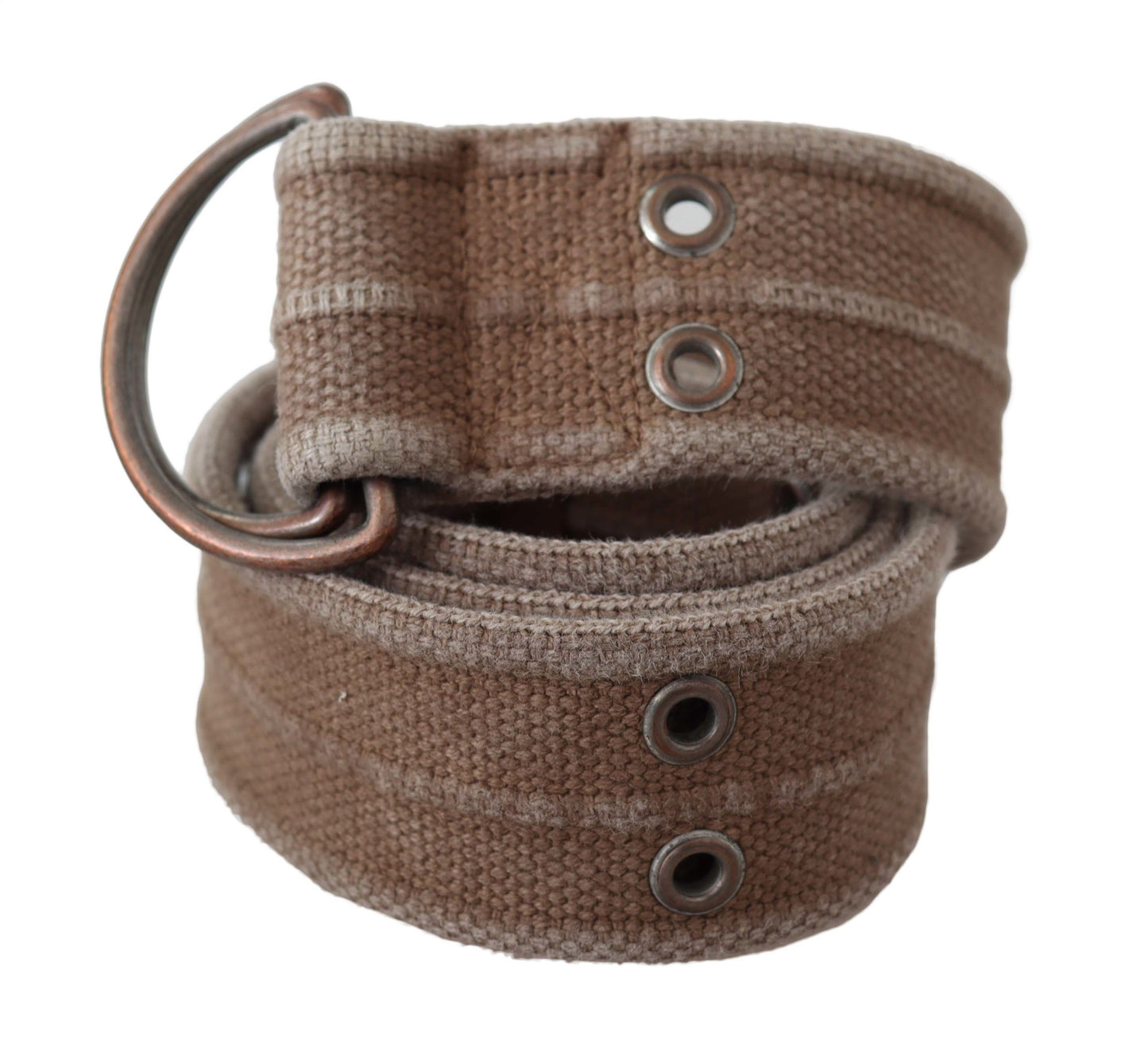 Beige Leather Logo Belt Sling Cintura Buckle Belt