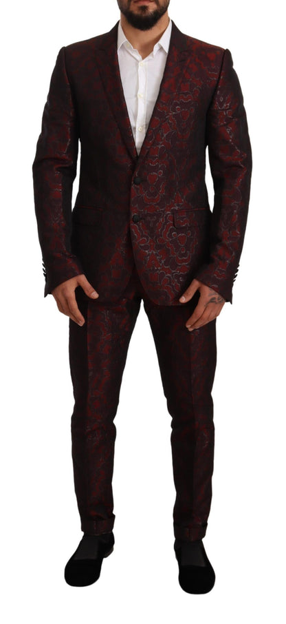 Elegant Red Martini Three Piece Suit