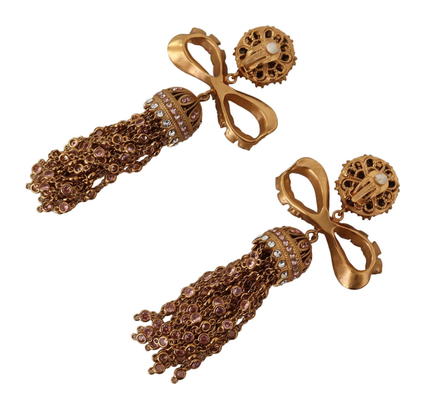 Elegant Antique Gold Bow Earrings