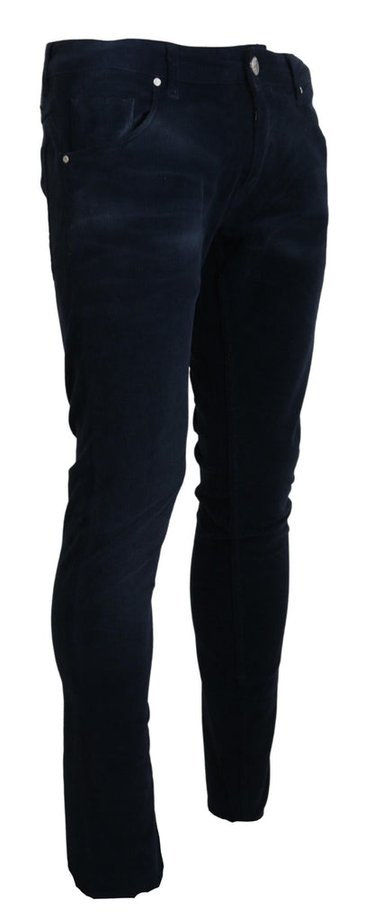 Chic Blue Straight Fit Corduroy Jeans