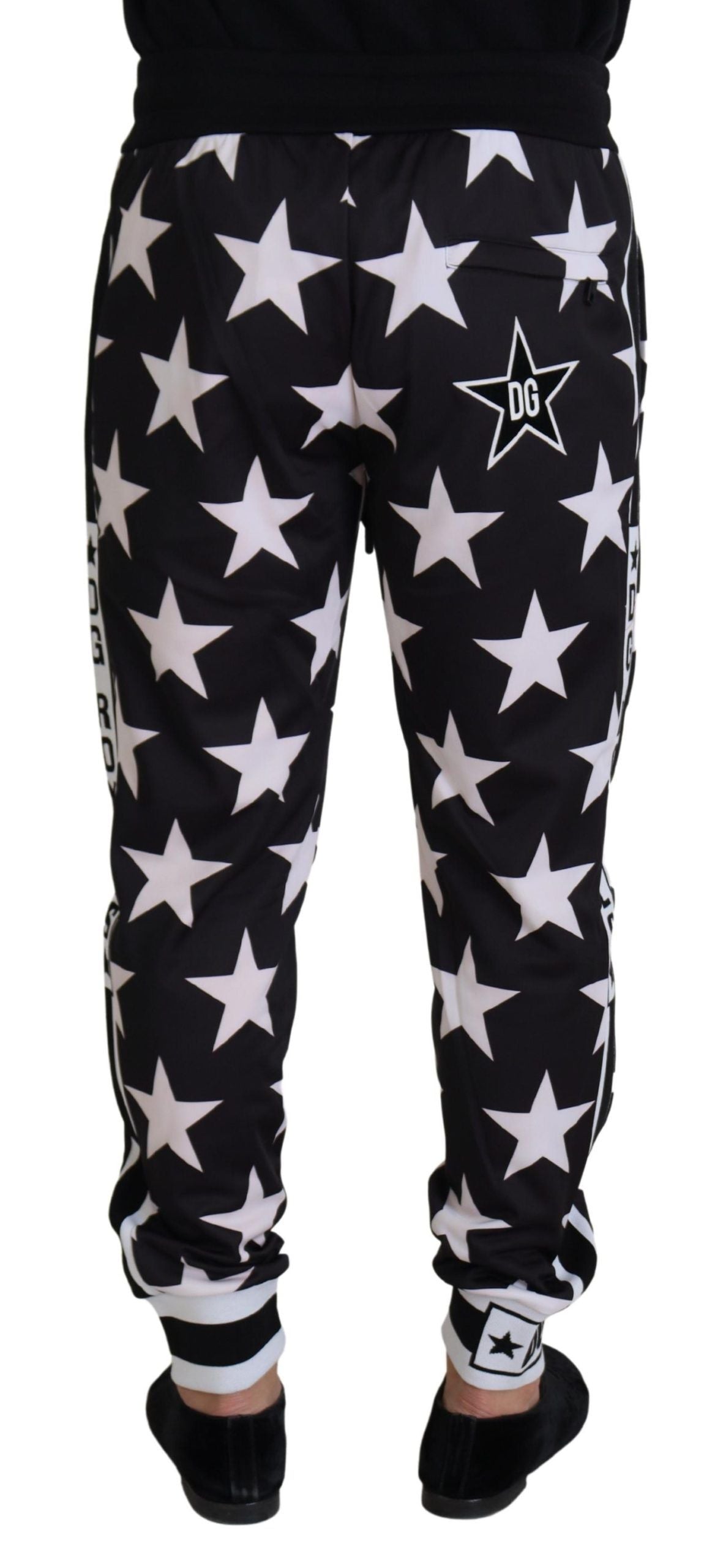 Star Print Casual Sweatpants with Logo Detail