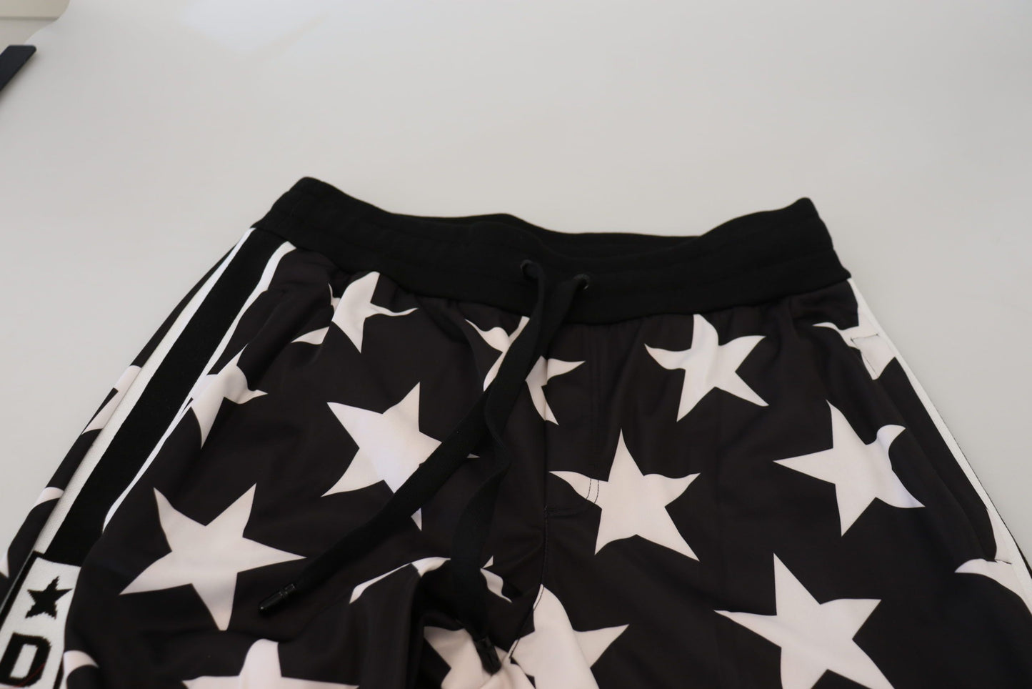 Star Print Casual Sweatpants with Logo Detail