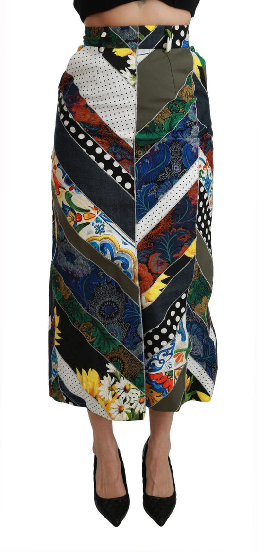 Elegant Geometric Print High-Waist Skirt