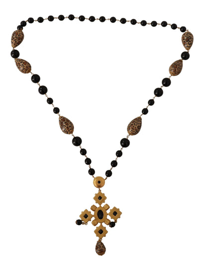 Elegant Charm Cross Necklace with Crystal Details