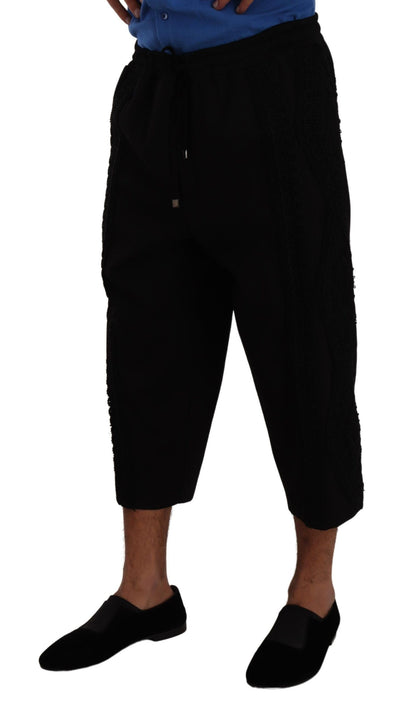 Elegant Black Cropped Torero Pants