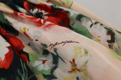 Exquisite High Waist Floral Silk Skirt