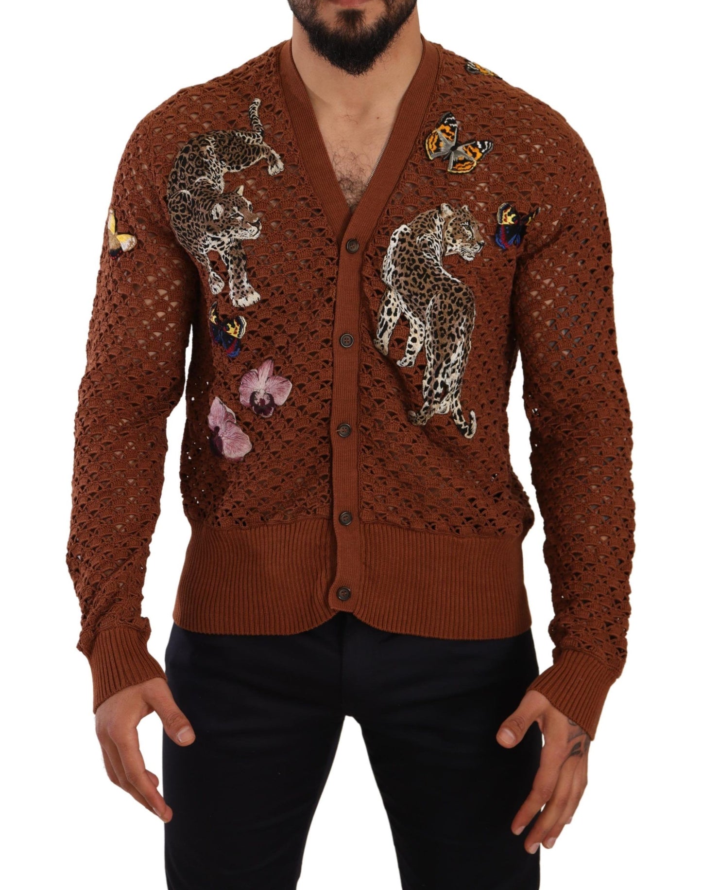 Refined Elegance Multicolor Embroidered Cardigan