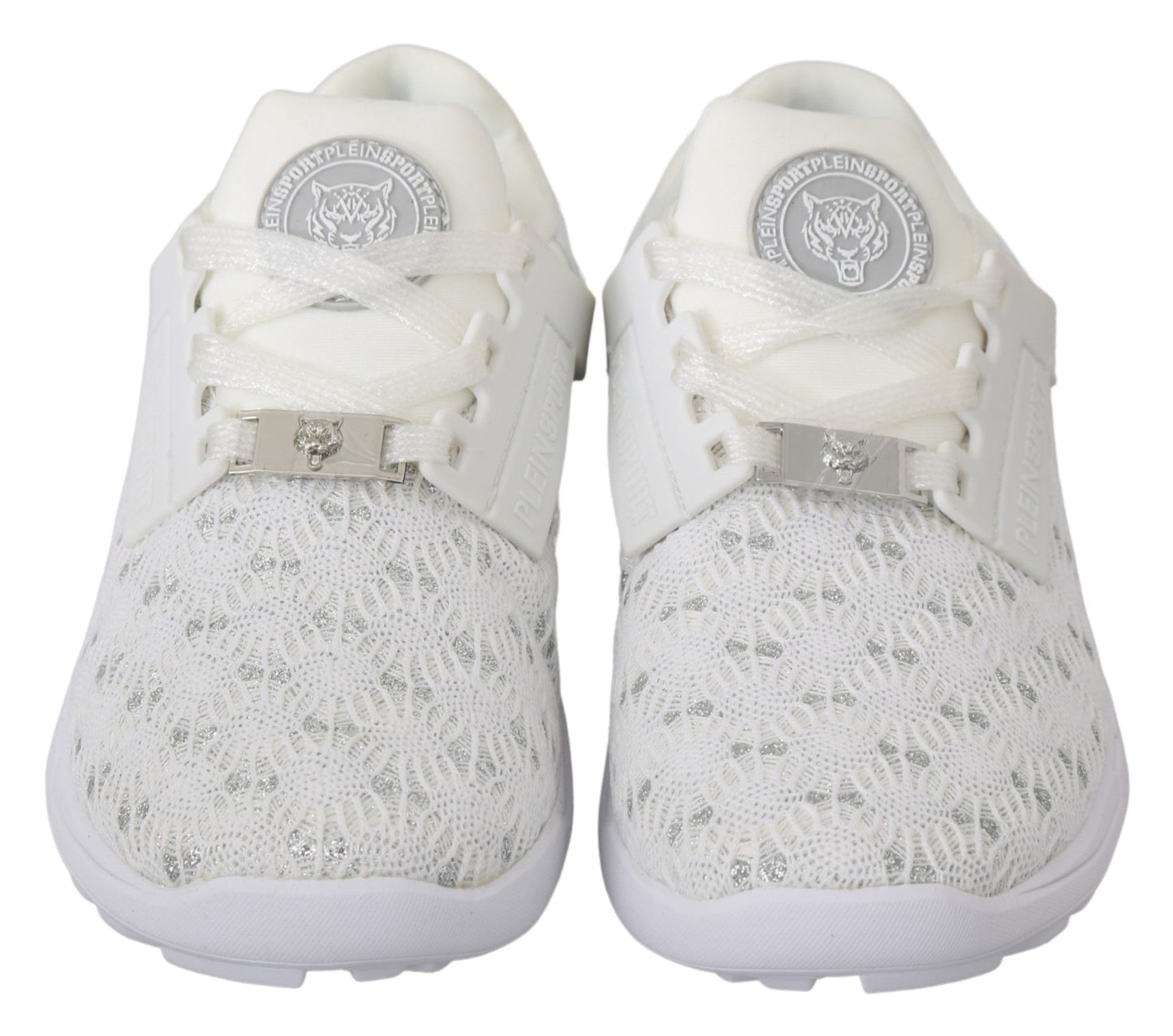 White Polyester Casual Sneakers Shoes