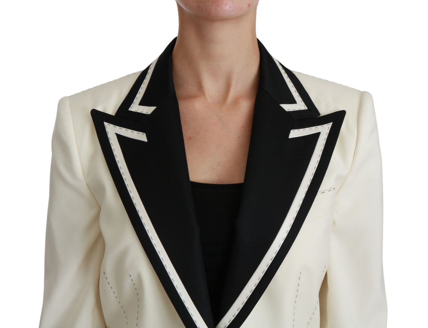 Wool Cream Single Breasted Coat Blazer Jacket
