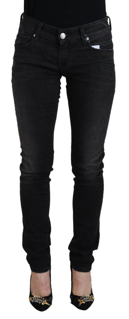Chic Black Low Waist Straight Leg Jeans